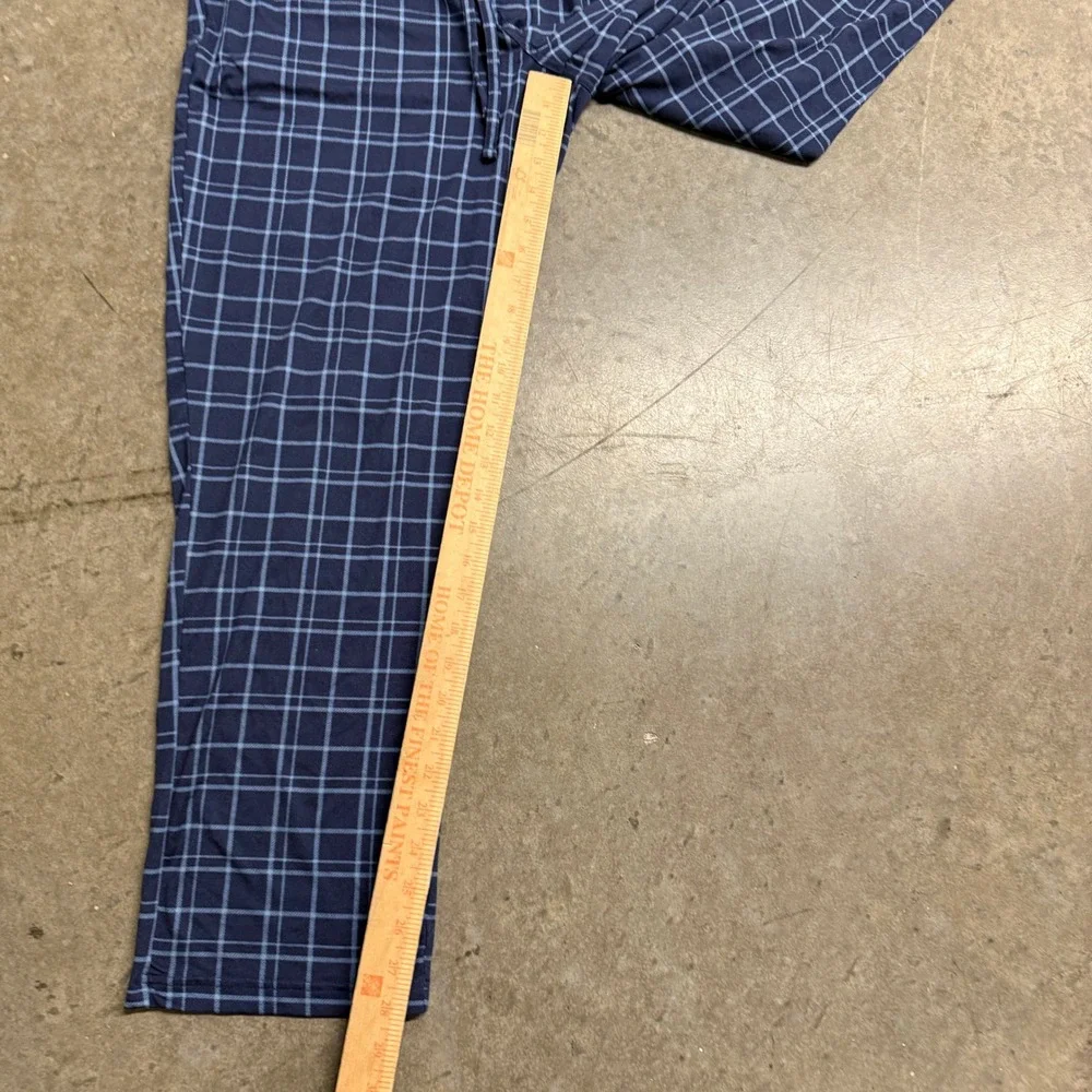 Van Heusen Mens Blue Plaid Pajama Pants Sleepwear Lounge Bottoms Size Medium‎